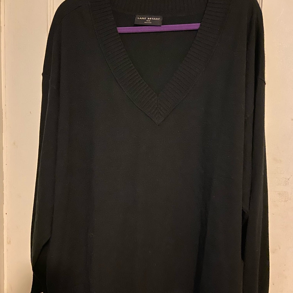 Lane Bryant Black V-Neck Sweater for Women